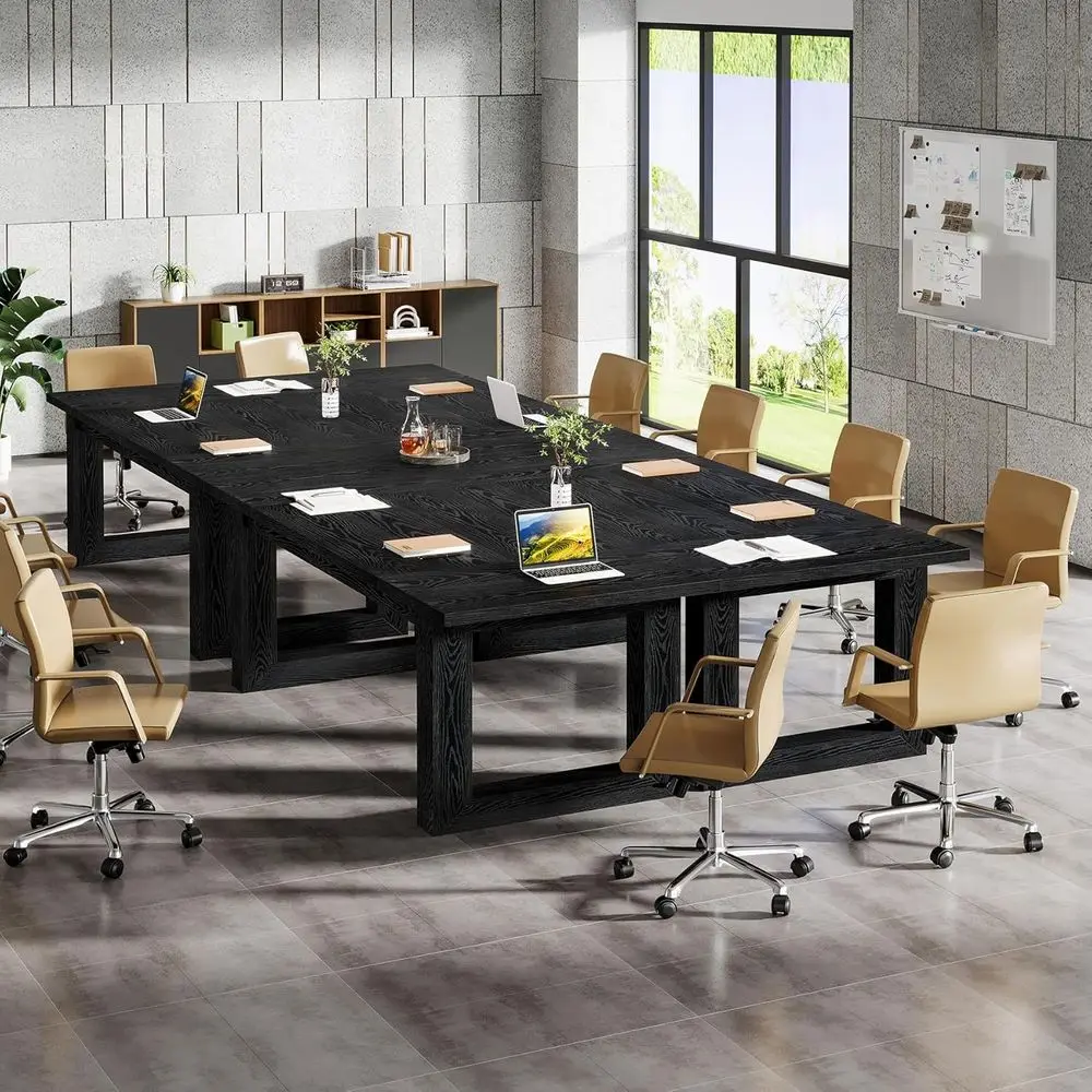 

Conerence Table, ern Meeting Table, 5 t Wood Conerence Room Table, Large Recular Businurniture Seminar or Boardroom (2, Black)