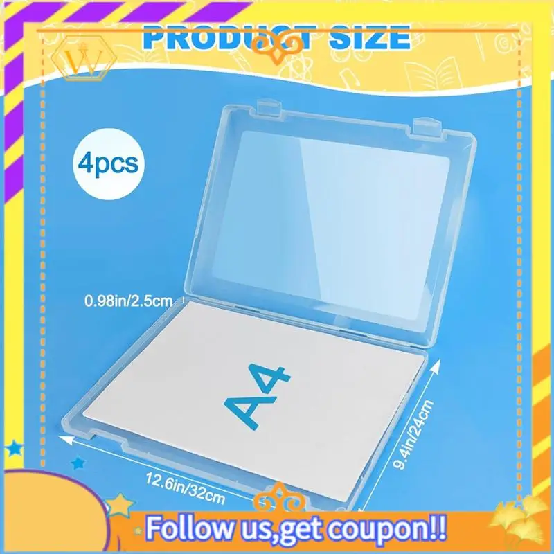 Latest-4 Pack A4 File Box Paper Storage Rack Document Protector For Magazines, Scrapbooks, Office School Supplies