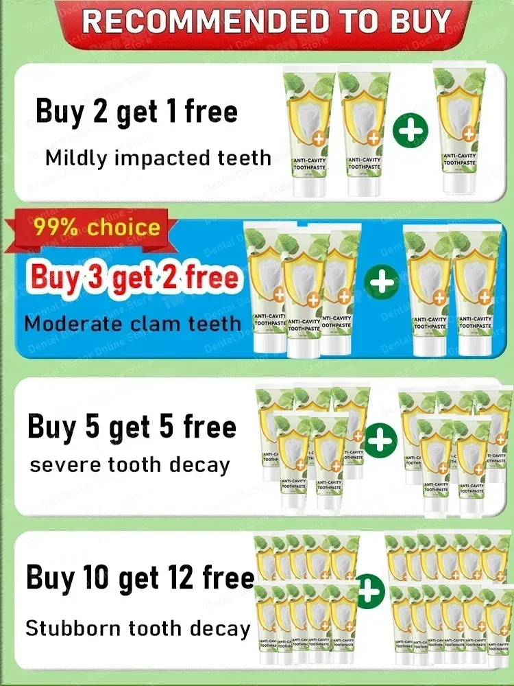Gentle Anti-Cavity Toothpaste - Enamel Restoration Plaque Reduction Fresh Breath Toddler & Family-Friendly Formula