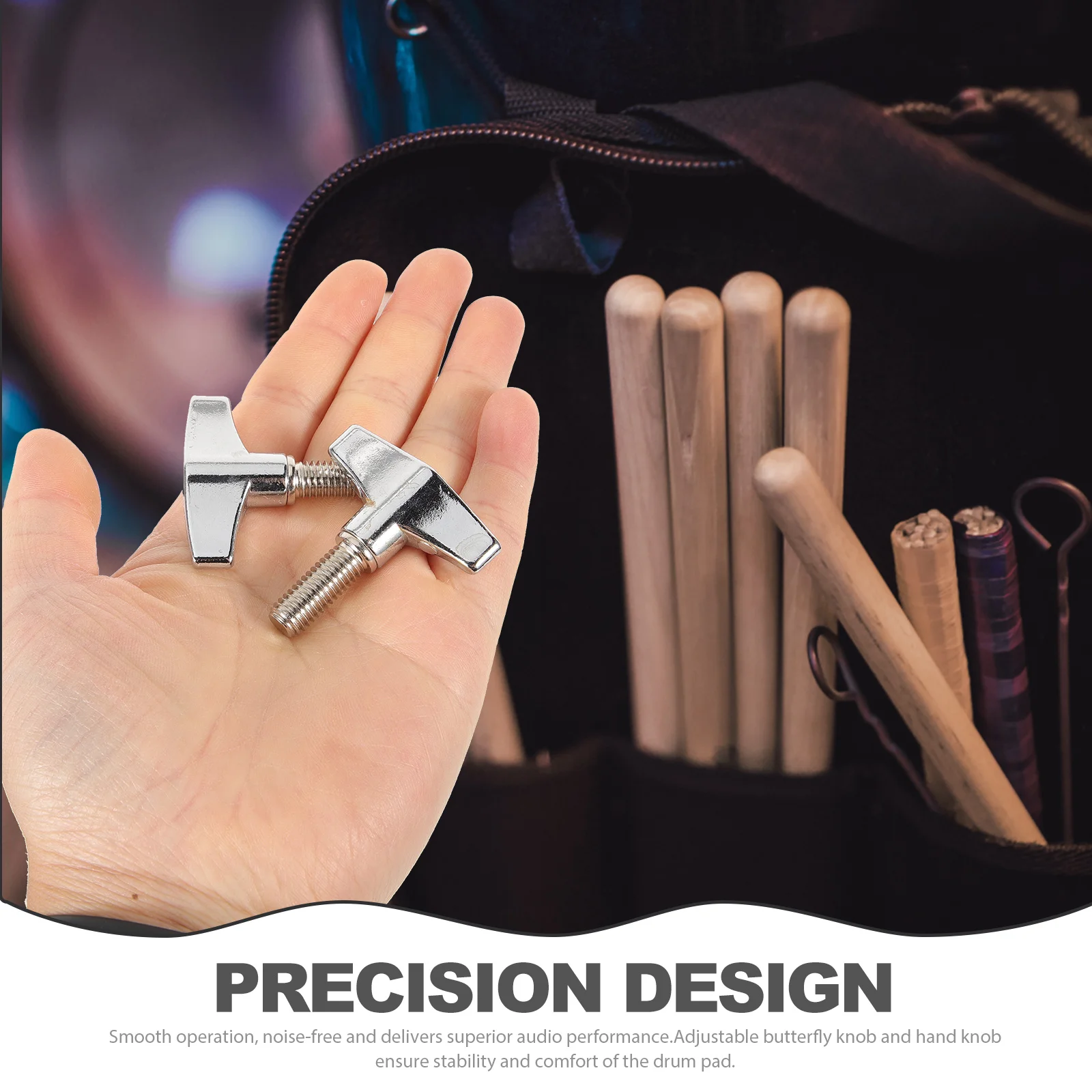 

4 Pcs Drum Rack Accessories Metal Cymbal Nuts Wing Screws Durable Precision Easy Install Various Models Instruments