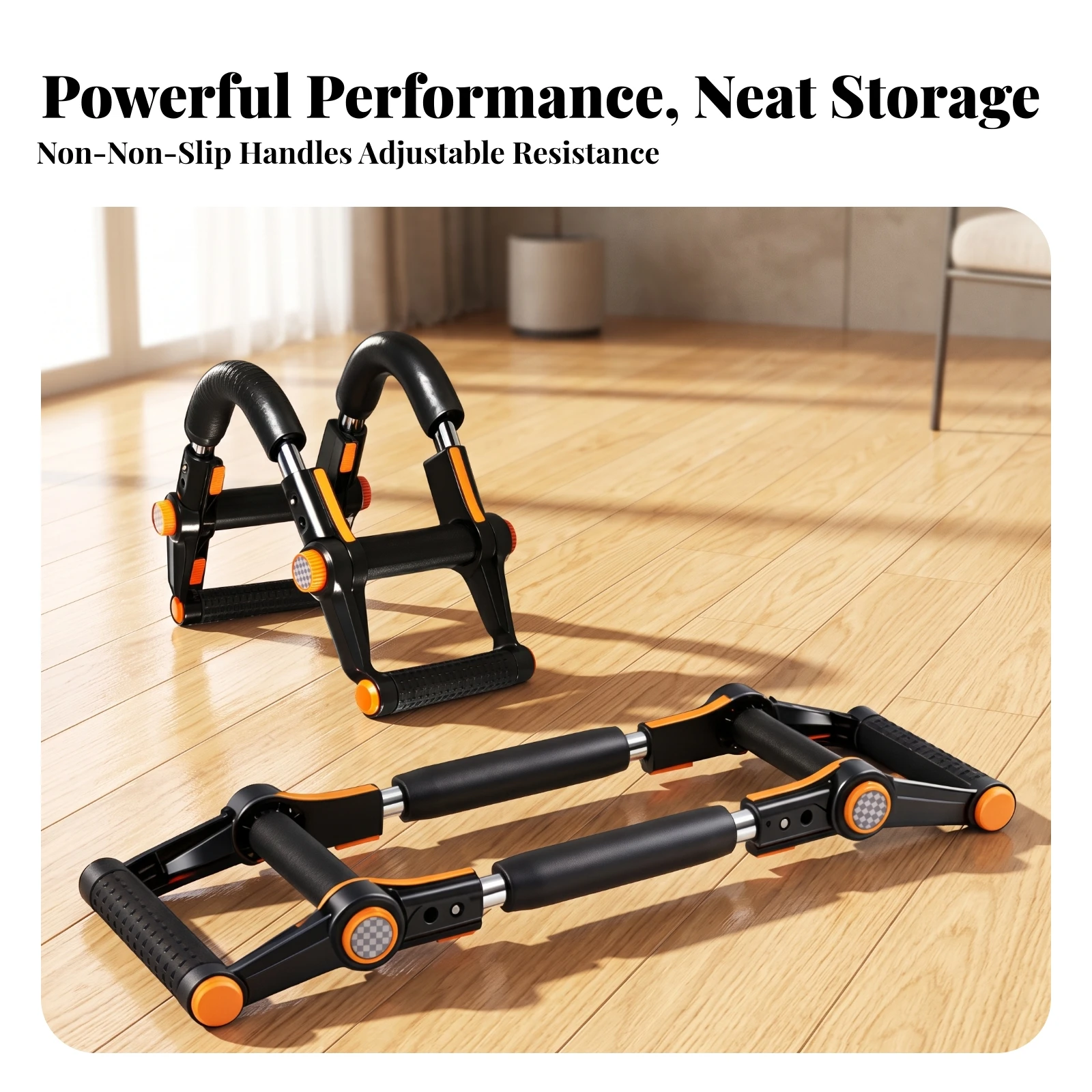 Arm Exerciser with Push-up Frame Stable Foldable Push-up Support Adjustable Training Device Sturdy Fitness Equipment Heavy-Duty