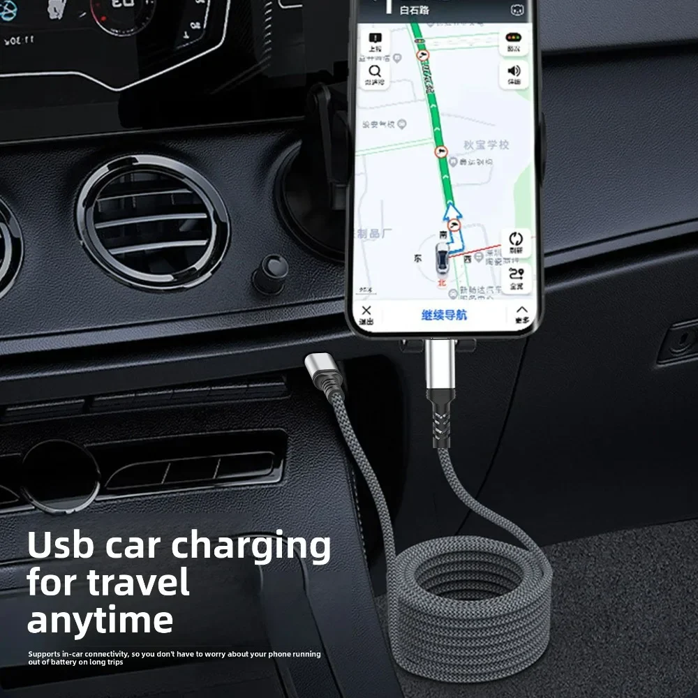 Dual Type C Braided Durable Data Cable Extra Long Fast Charging High Speed Compatible Samsung Apple Laptops
