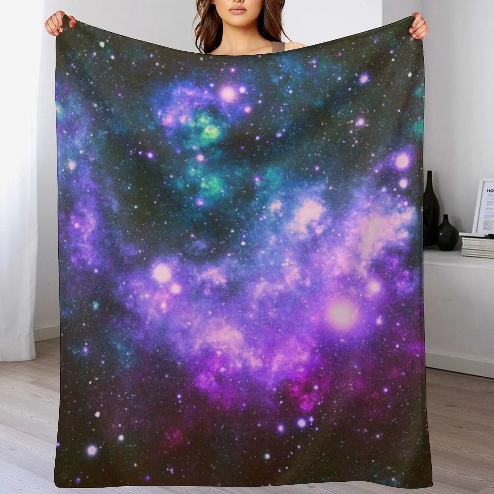 

Galaxy Nebula Purple Turquoise Teal Blue Throw Blanket