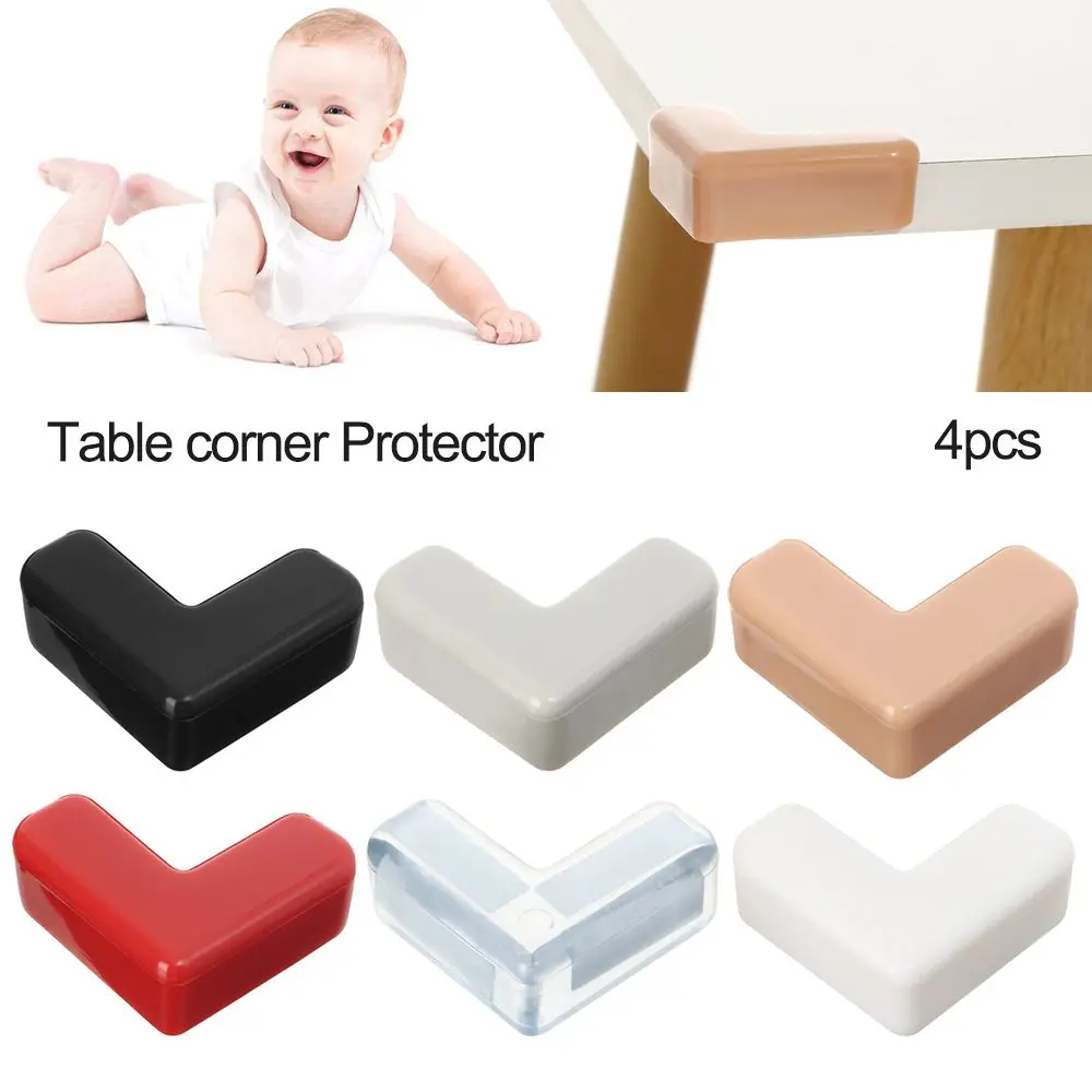 4Pcs Soft Safety Desk Table Corner Protector Edge Protection Anticollision Strip Corner Guards