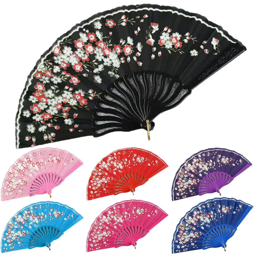 折りたたみ式ハンドファン,ヴィンテージ,扇風機,中国製,手工芸品,ギフト,ステージ,印刷,花柄