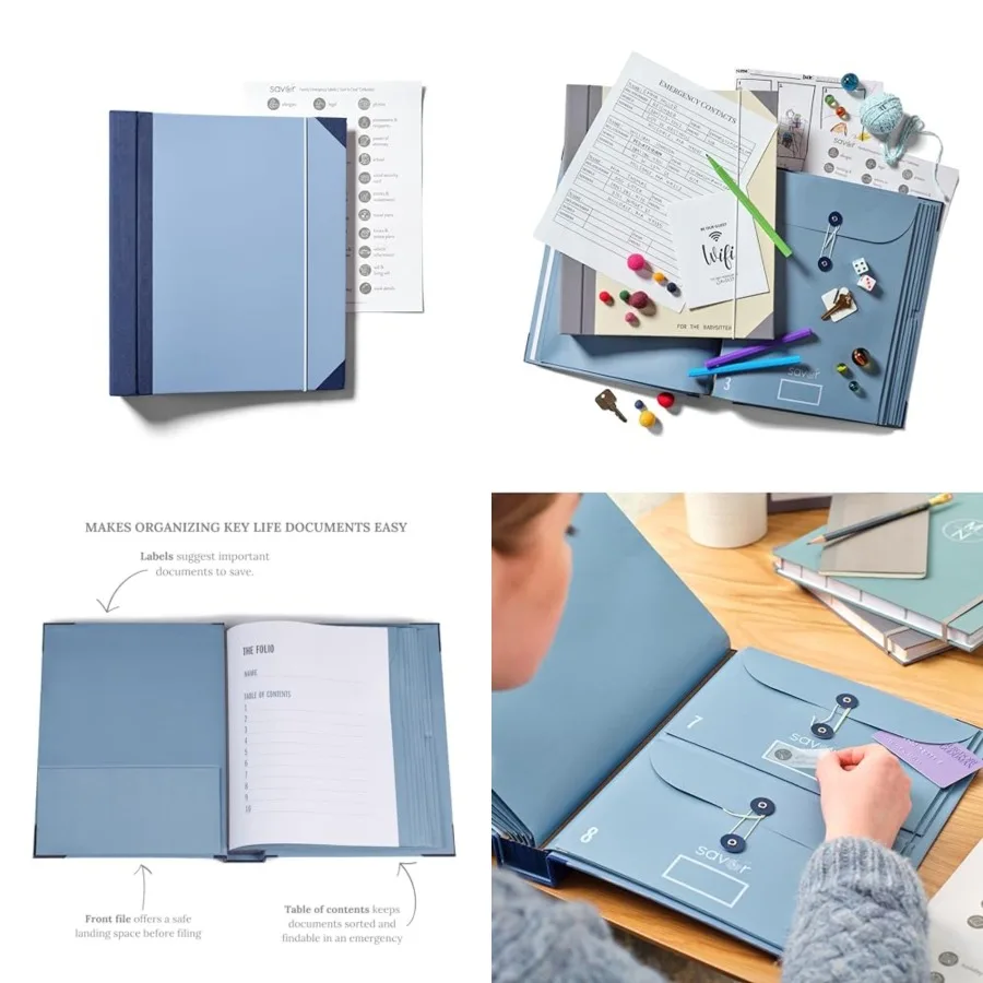 

2025 Updated Edition Family Emergency Binder ™ Custom Dyed Cloth Expanding File Folder for Important Papers, Babysitter Binder,