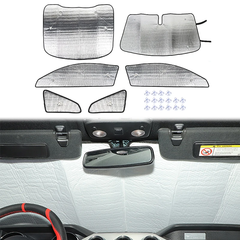 Car Curtain Windshield Window Sunshade Cover Anti UV Sun Visor Sun Shade Protector Accessories for Ford Mustang 2015-2022 2023