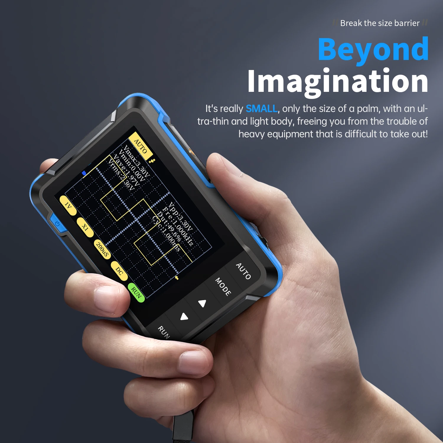 FNIRSI New DSO510 DSO153 DSO153 Mini Handheld Digital 2 IN 1 Oscilloscope Portable 48MS/s 10MHz Bandwidth Electronic Repair Tool