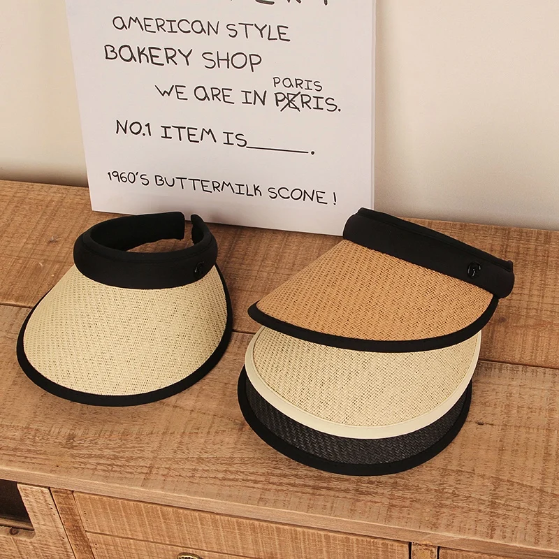 

Summer Kids Hat Girls Sun Hat Solid Color Children Straw Chapeau Beach Visors Outdoor Toddlers Girl UV Protection Caps