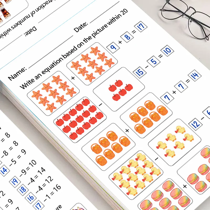 20 Within Addition & Subtraction Workbook: 64+ Pages of Daily Math Practice for Kids