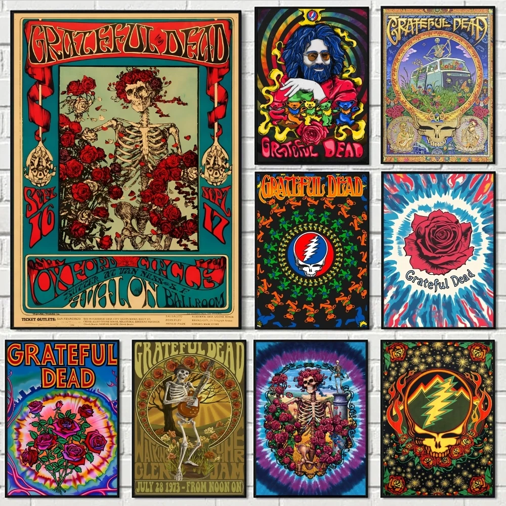 

G-Grateful D-Dead Painting Calligraphy Minimalist Print Canvas Poster Unframed Wall Art For Home Office Decor