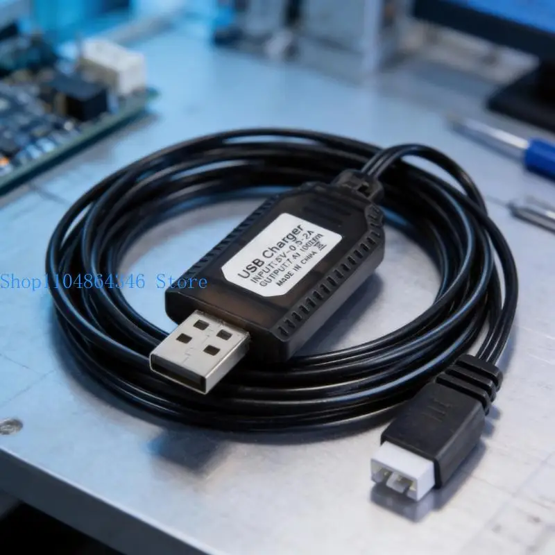 652F Battery Charging Cable for 7.4V Packs, Black USB Power Wire Use