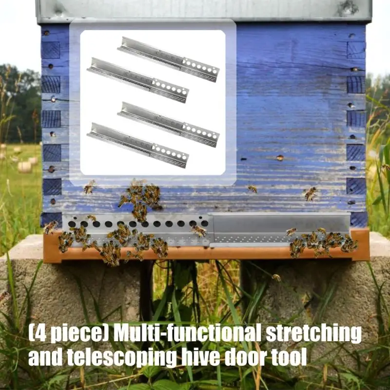 H8WB 4pack حراس مدخل خلايا النحل المعدنية القابلة للعكس مع تصميم تدفقات الهواء المزدوجة لسلامة مستعمرة على مدار السنة