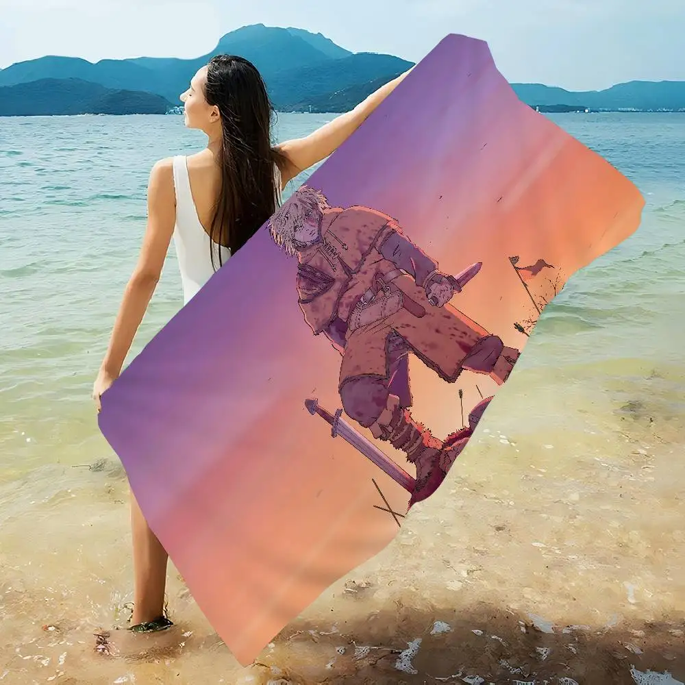 Vintage V-Vinland Saga Anime Microfiber Beach Towel Absorbent Quick dry Soft Yoga Swimming Resort Mountain Climbing Towel