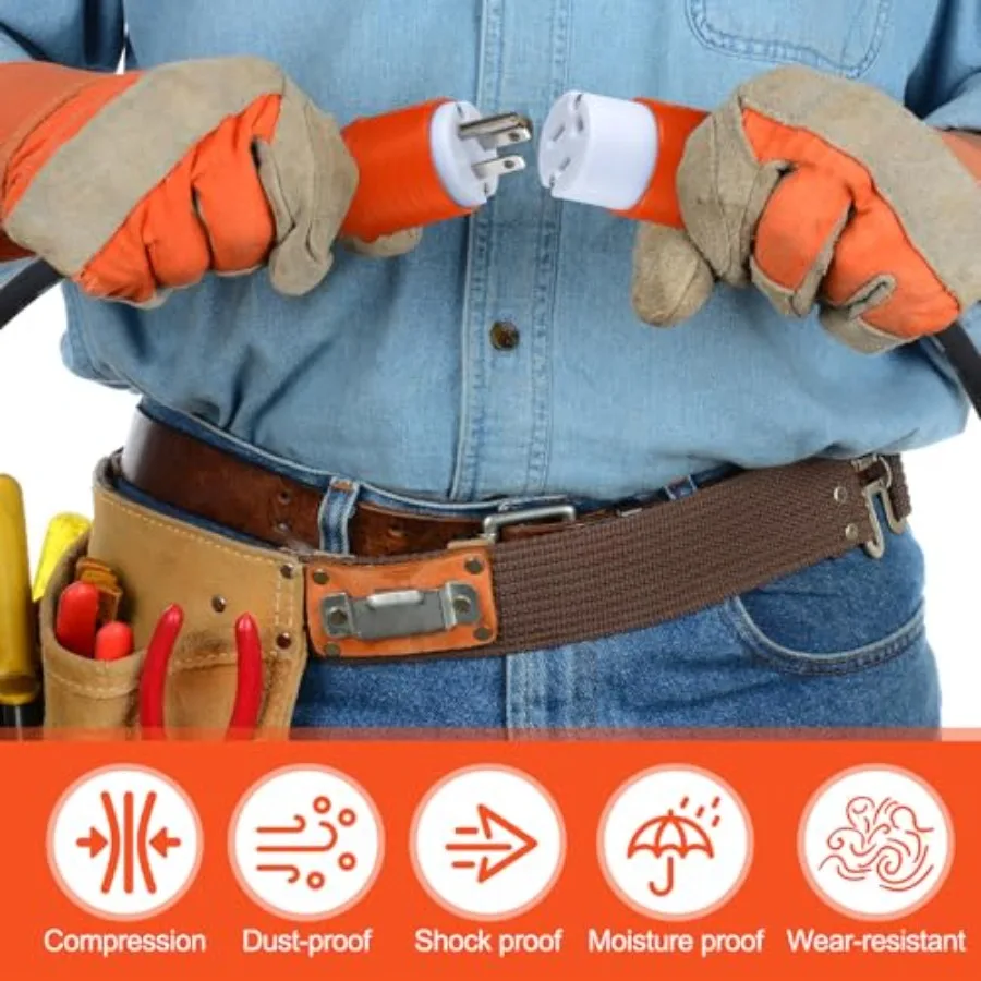 Sherr 16 قطعة تمديد الحبل ينتهي الذكور والإناث 15A 125 فولت 2 القطب 3 سلك 5-15P 5-15R الثقيلة استبدال المكونات والموصل S