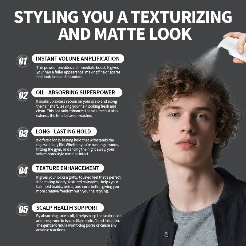 Lewedo Hair Styling Powder Thin Hair Fluffy Mattifying Spray Volume Powder Hairstyles Long-Lasting Powders Texture Hair Spray