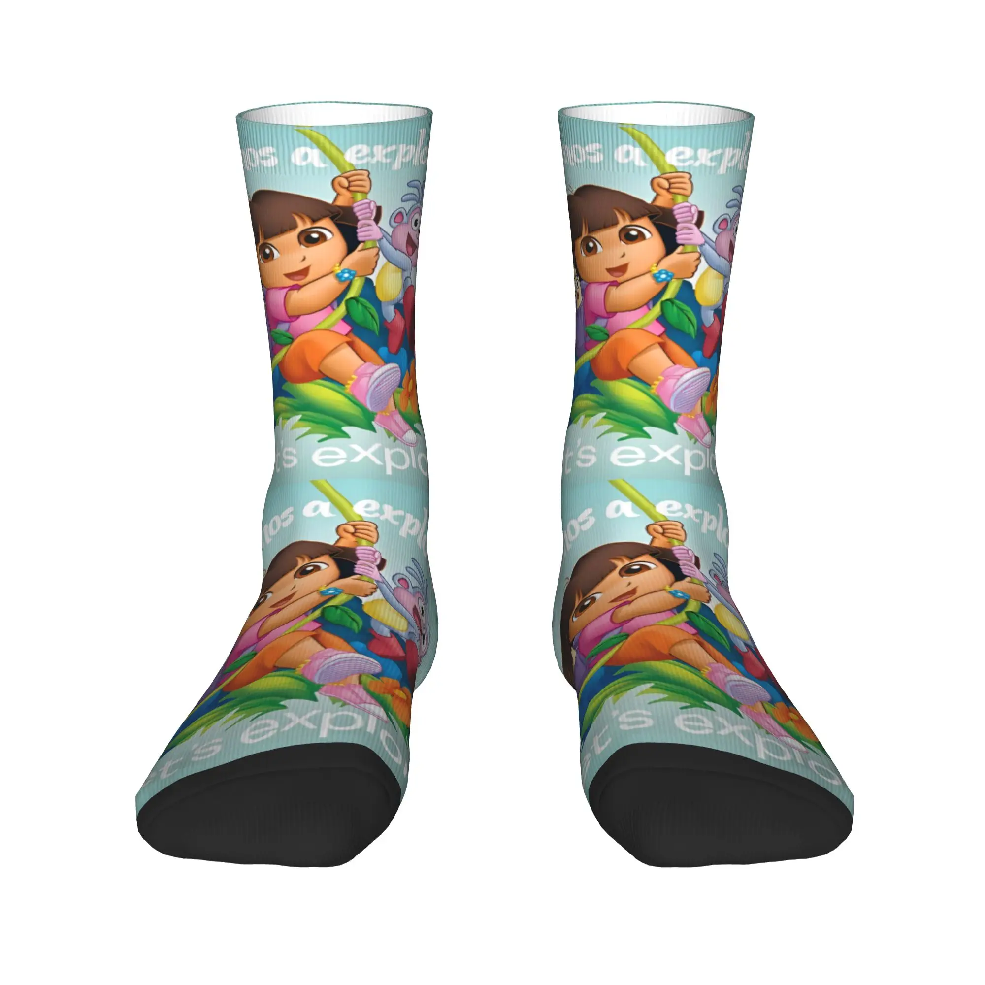 Men Socks D-Doras The Explorer  Stockings Non Slip Soft Breathable Socks Autumn Gothic Design Running Socks