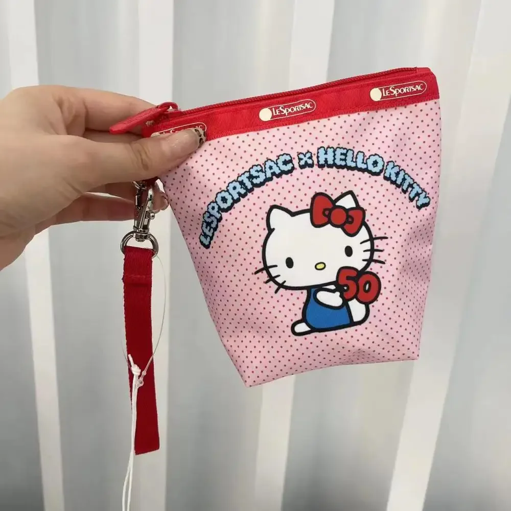 Popularne śliczne Anime Cartoon Hello Kitty seria o dużej pojemności podręczne torby do makijażu torba na artykuły papiernicze portfel romantyczne prezenty urodzinowe