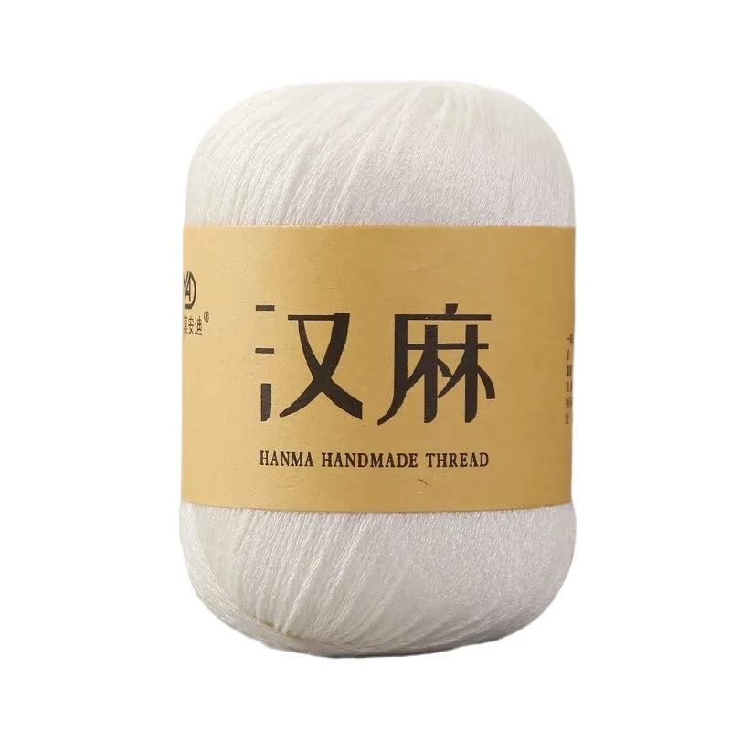 

50g Summer New Product Hand-woven Hemp Hollow Thread Hollow Lace Medium Thick Linen DIY Knitting Hat Sun Hat Wool Ball Yarn