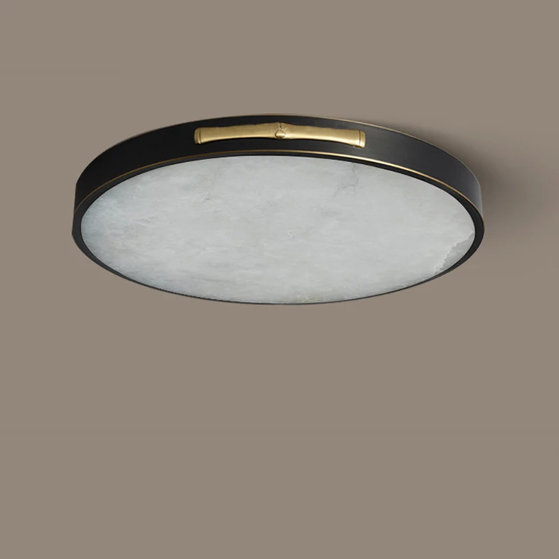 Grande preto latão mármore lâmpada do teto led 30cm circular quadrado sala de estar quarto luz luxo corredor luminária