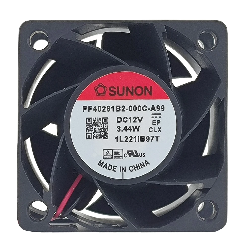 DC12V 0.25A 3.44W 4cm 4028 Axial Fan PF40281B2-000C-A99 40x40x28mm Small Device Cabinet Heat Dissipation Vent Fan
