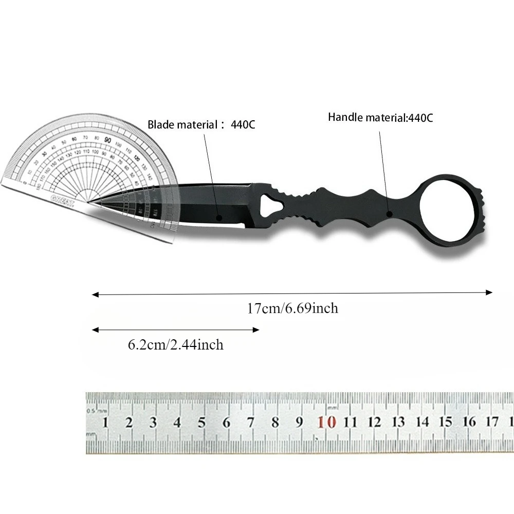 176 스트레이트 나이프 휴대용 야외 캠핑 생존용 소형 나이프 EDC 창문 파괴용 등산 및 하이킹 다기능 도구