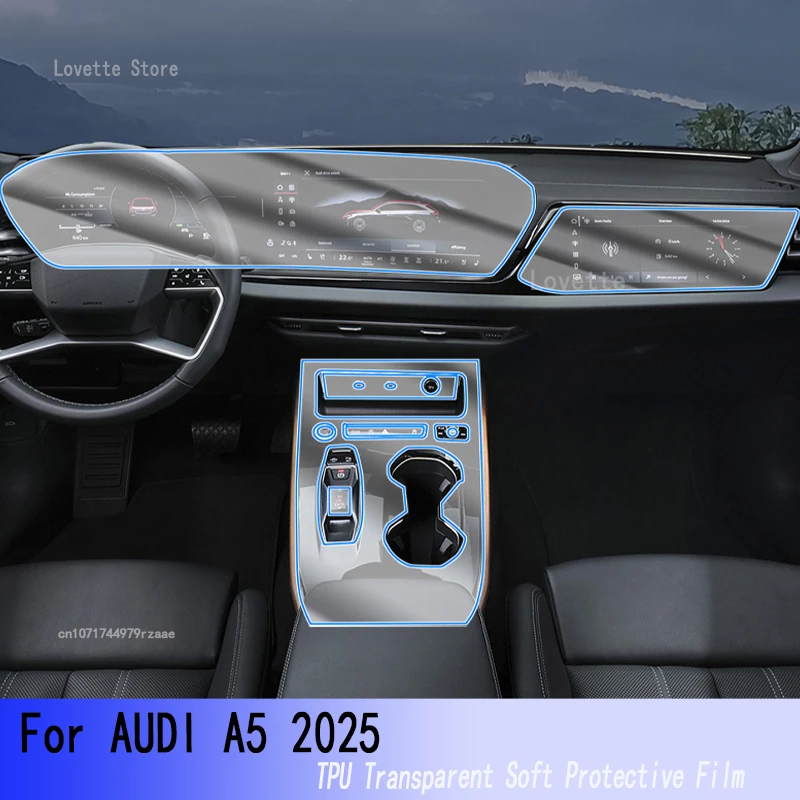 

For AUDI A5 2025 Car Instrucment condition Protective TPU Gearbox Screen Navigation Protector condition Fitting
