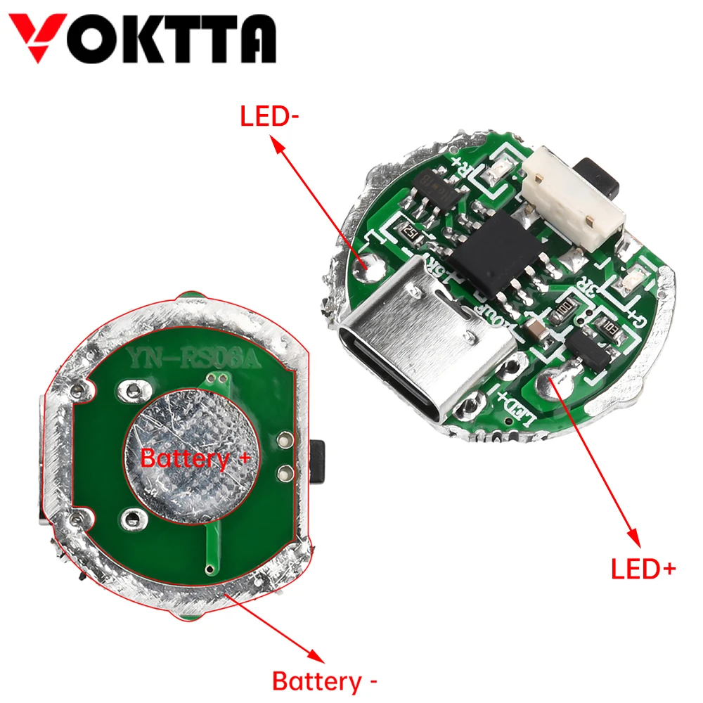 Driver Board Flashlight Driver Board Circuit Board Integrated Module Type-c Charging Port Suitable For 10W Lamp Beads