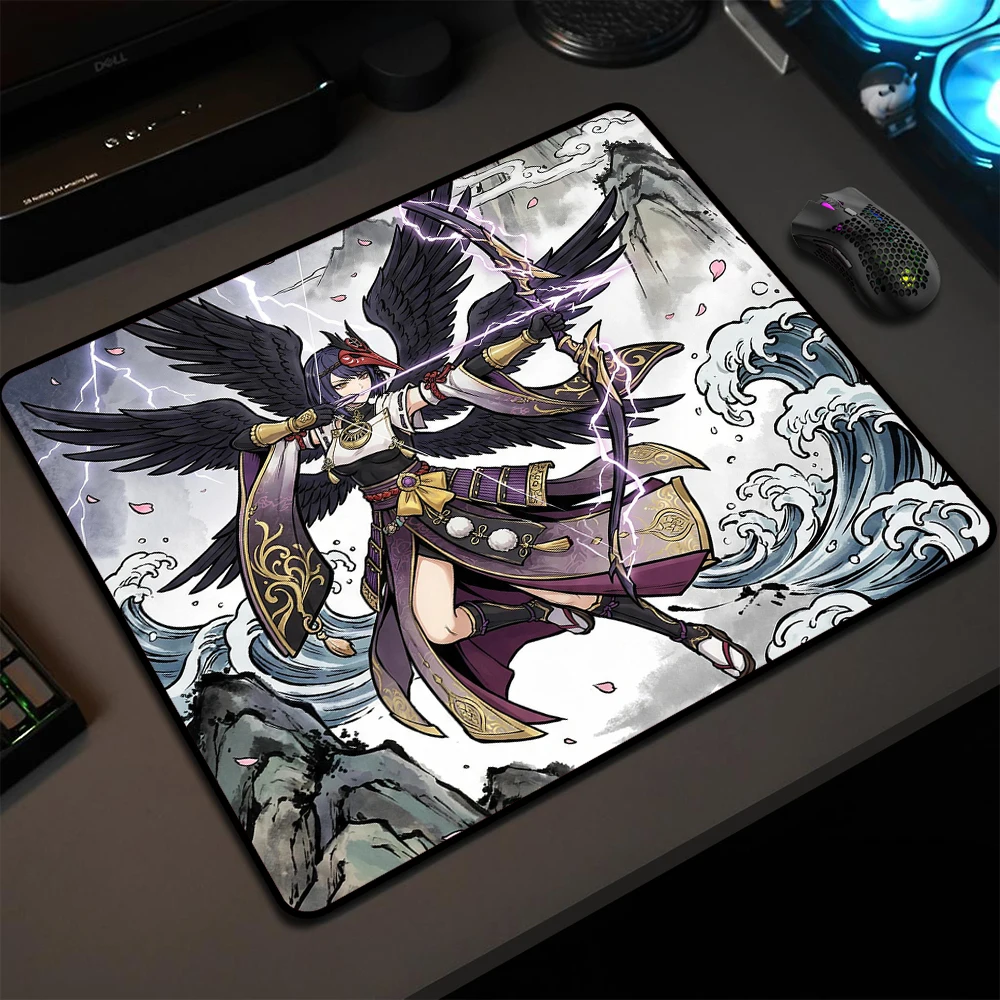 

Игровой коврик для мыши Genshin Impact Kujou Sara E-Sports, профессиональный коврик для геймеров с ультратонкой поверхностью, премиальный резиновый коврик для мыши