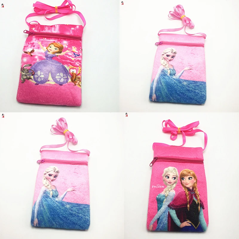 Disney Frozen Princess Crossbody Bags Princess Elsa Sofia Cartoon Plush Shoulder Bag Girls Kids Gifts