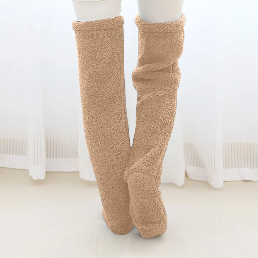 Winter Plush Over Knee Socks Easy To Wear Stay Warm All Day Fit Skin Friendly Warm Knee High Socks