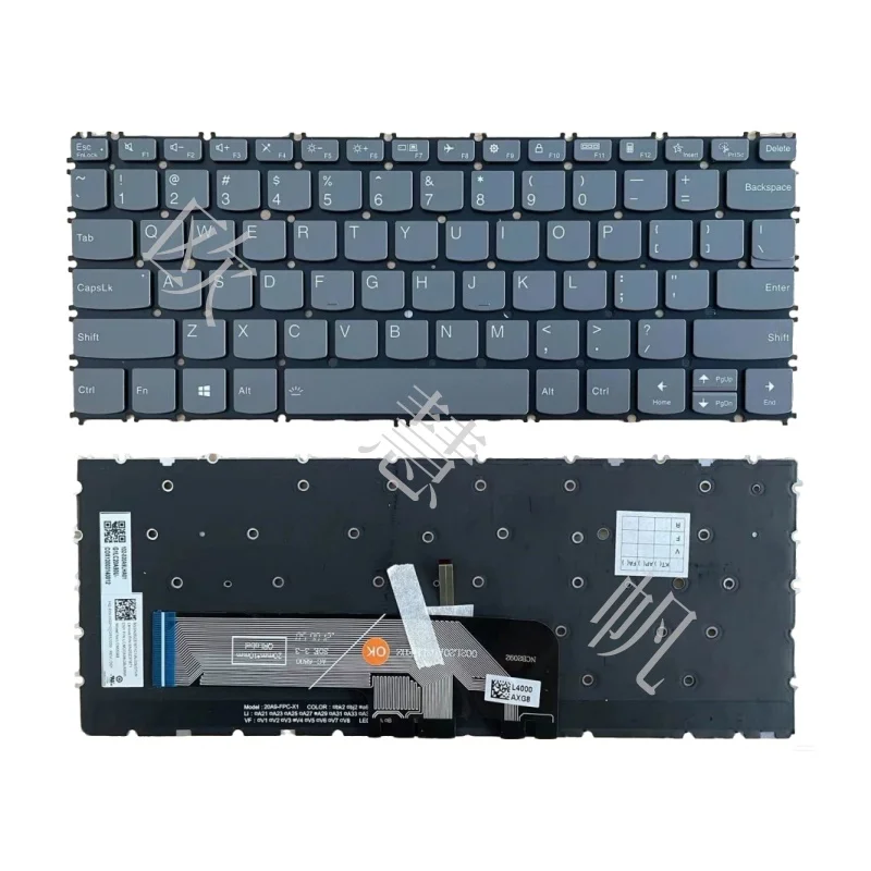 T New Replacement for Lenovo ThinkBook 13S G2 ARE 13S G2 ITL Laptop Palmrest Upper Cover with US/RU Backlit Keyboard
