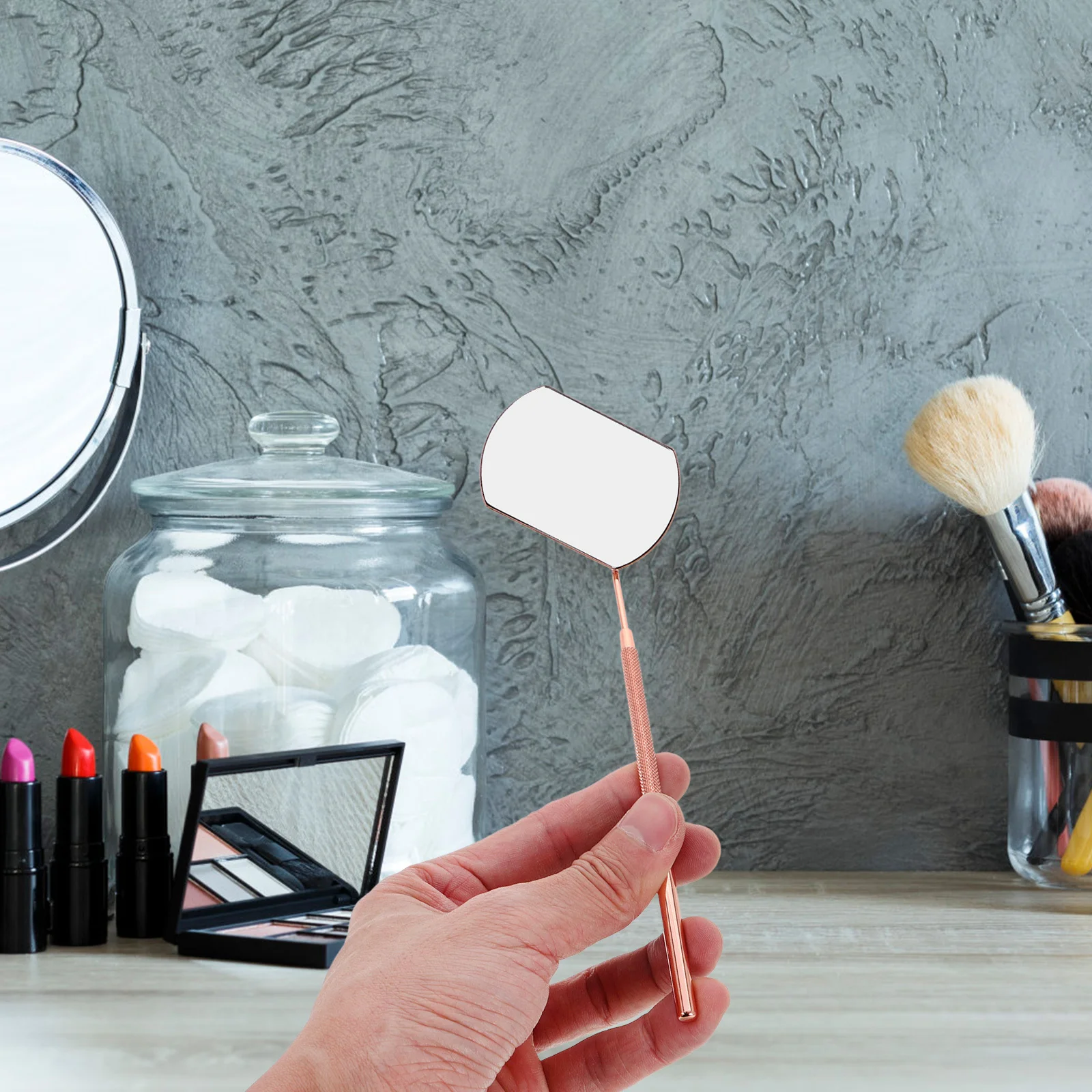 Miroir à cils détachable en acier inoxydable, outil de technologie de cils Portable pour Extensions de cils, maquillage de faux cils