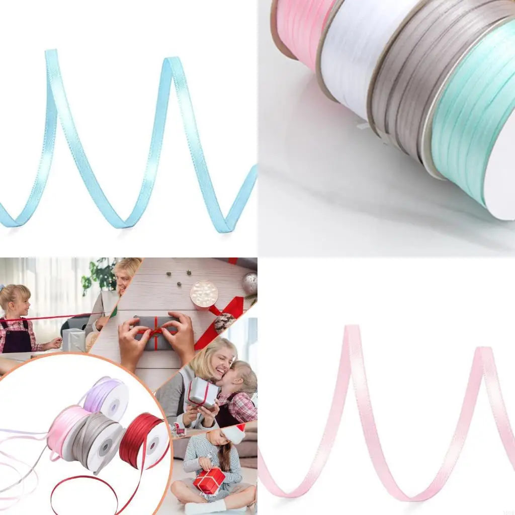 

49.2Yard Craft Ribbons 3mm Wide Wrapping Ribbon for Wrapping Wedding Decoration Y08E
