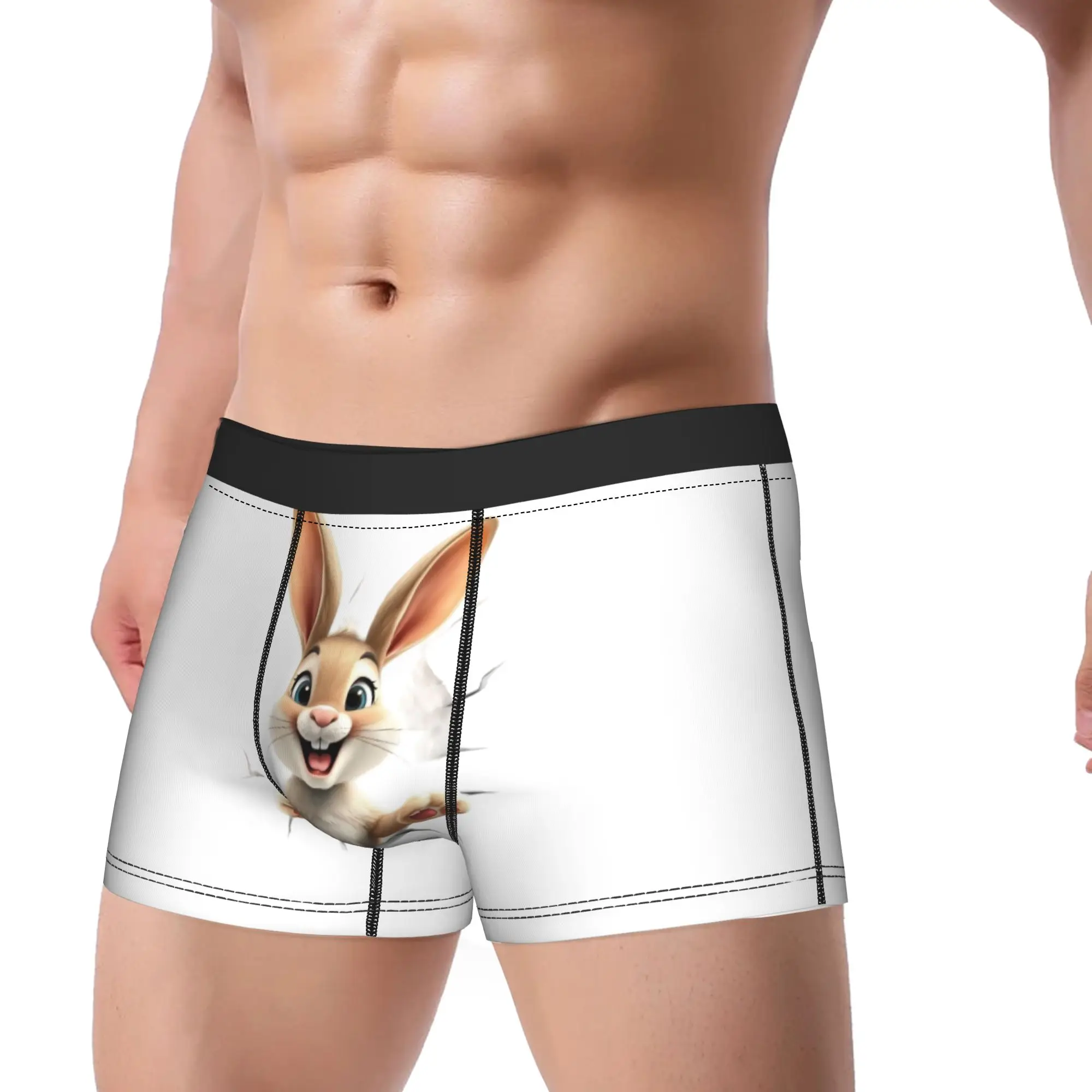 Cute Bunny Rabbit Easter Merch Boxers Briefs Funny Underwear  Boxer Pants Gag Gifts For Men