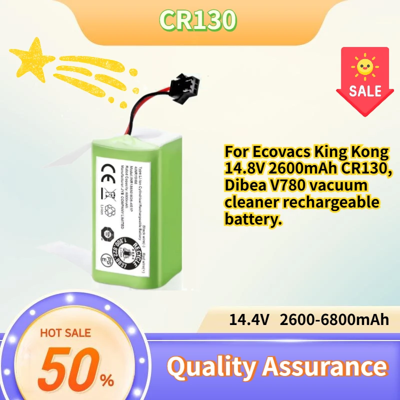 14.8V 2600mAh-6800mAh Replacement Battery For Ecovacs King Kong CR130 Dibea V780 Robot Vacuum Cleaner