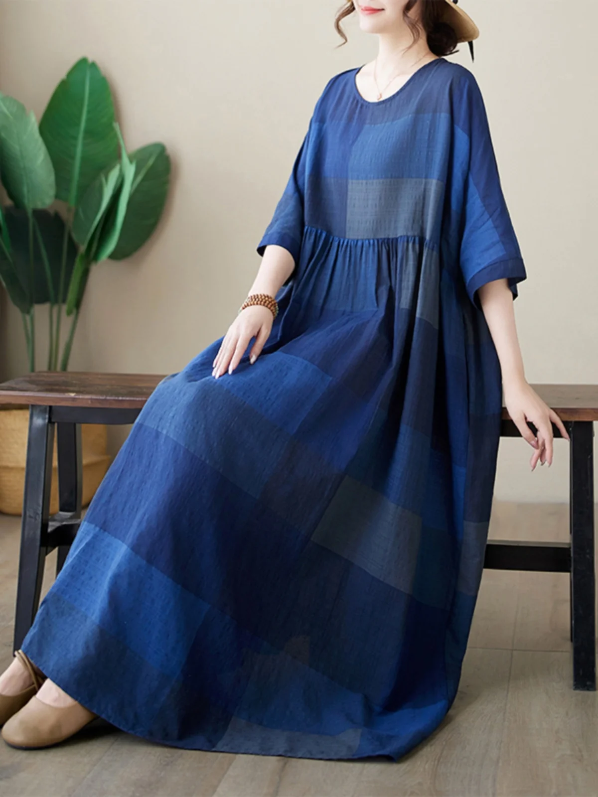 

n Длинная юбка Хлопок Лляна ор Све До колена Летнее платье Sweet Свободная юбка трапециевидной формы Seven Sve Длина