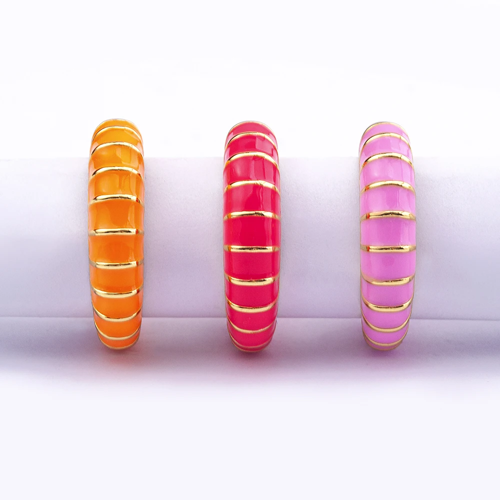 AIBEF New Fashion Enamel Oil Dripping Color Geometric Opening Adjustable Ring Women\'s Fashion Jewelry Party Charm Gift Wholesale