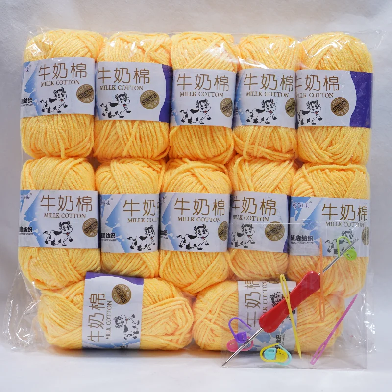 Nouveau lot de 12 pelotes de fil à tricoter en coton laitier à 5 brins, idéal pour les travaux manuels DIY, les pulls, les bonnets, les poupées et la décoration intérieure