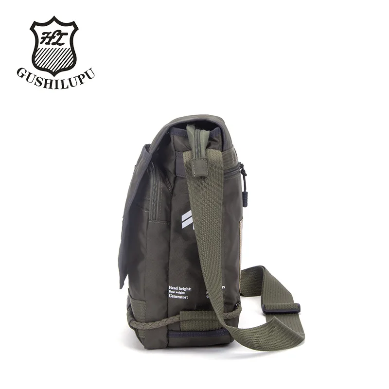 Oxford cloth waterproof men's shoulder bag clamshell stitching large capacity vertical square commuter crossbody bag