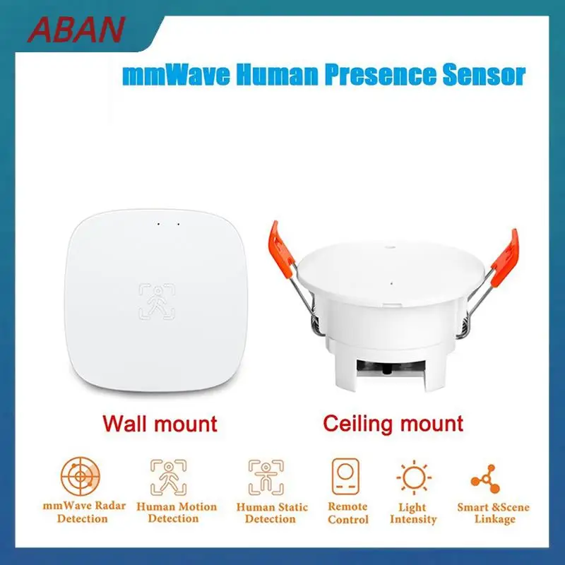 ABAN 5X Tuya Zigbee Mmwave 人間存在センサー輝度マイクロ波レーダー検出 PIR モーションセンサー壁マウント