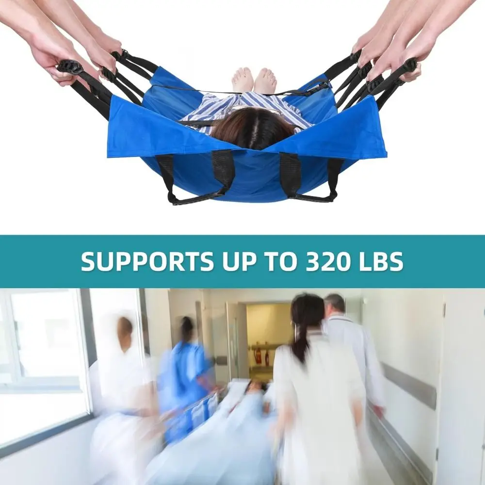Waterproof Patient Positioning Sheet Nylon Material 12 Handles Foldable Transport Stretcher Oxford Cloth Wear-resistant