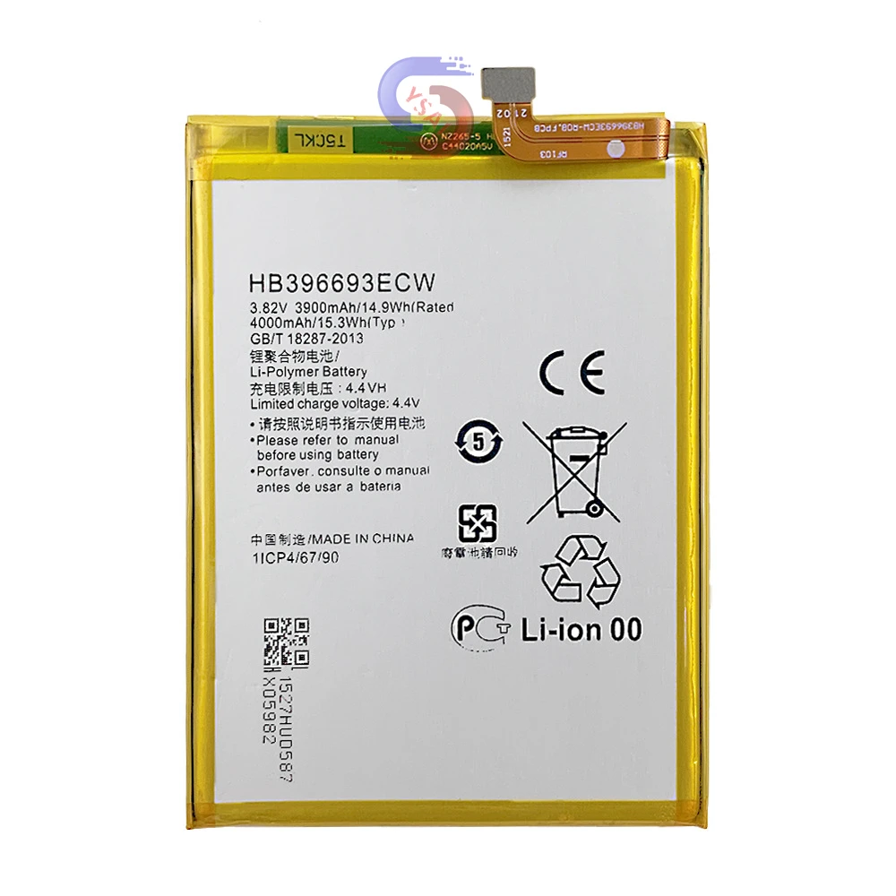 5 pièces nouveau pour Huawei Mate8 NXT-AL10/DL00/CL00/TL00 batterie de téléphone portable HB3966HauECW usine en gros