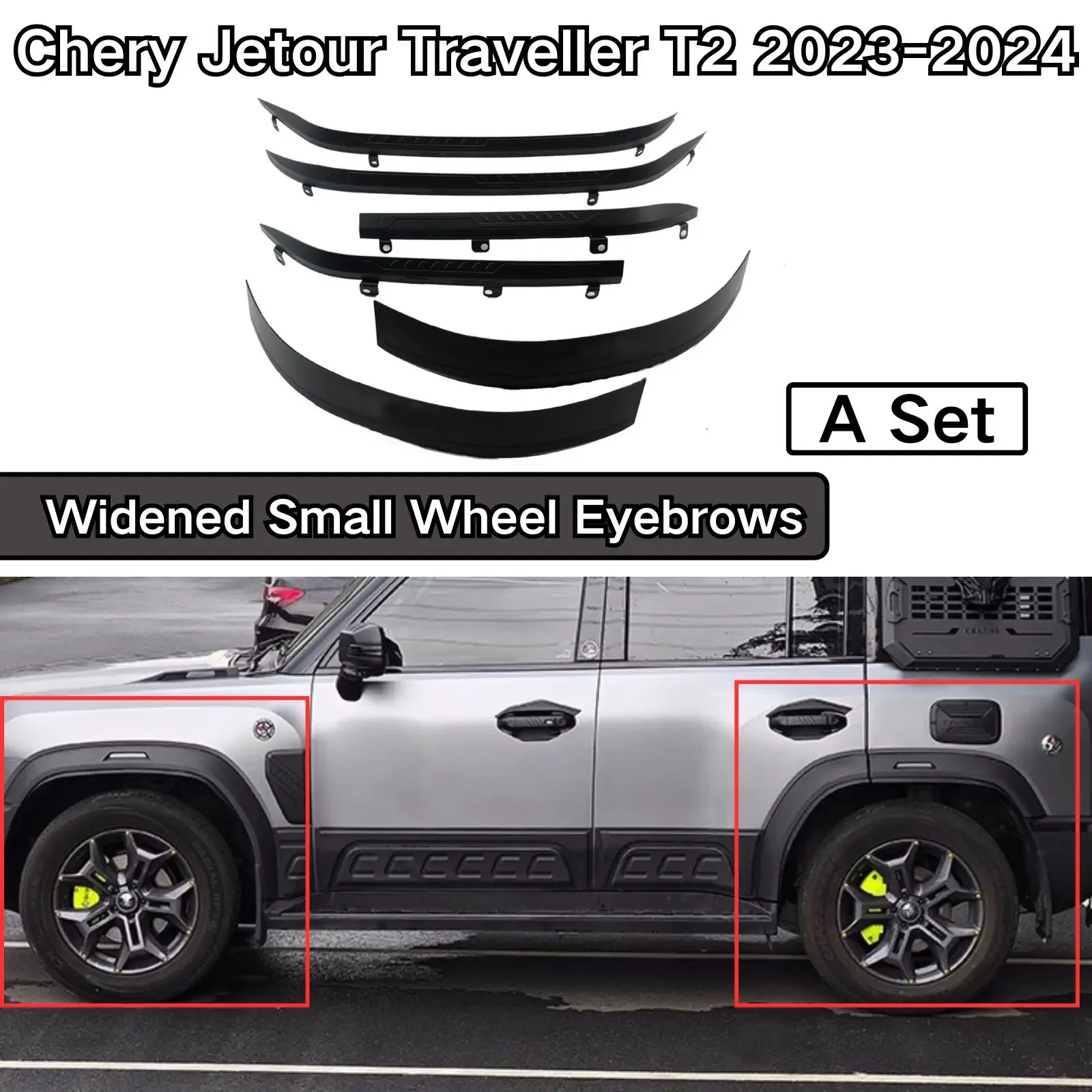 For Chery Jetour Traveller T2 2023-2024 Car Fender Flares Extensions Set Wheel Eyebrows Anti-scratch Arch Flaps Mudguard Splash