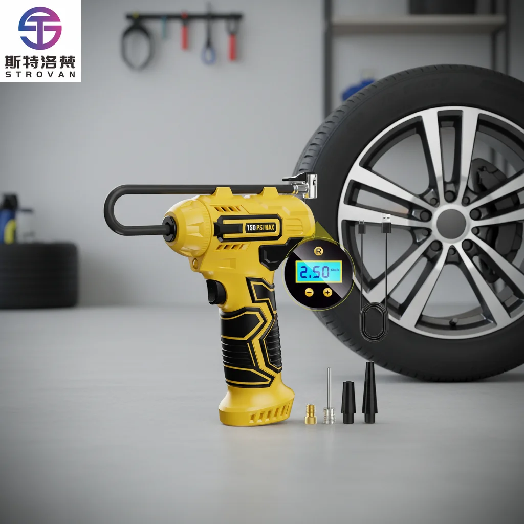 Sale Cordless ABS Tire Inflator Portable Air Compressor Digital Pressure Gauge Emergency Light 150 PSI for Car