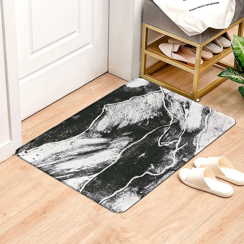 Minimalist Abstract Character Hall Mat Cafe Entrance Door Mat Home Bedroom Living Room Decorative Floor Mat 40x60cm