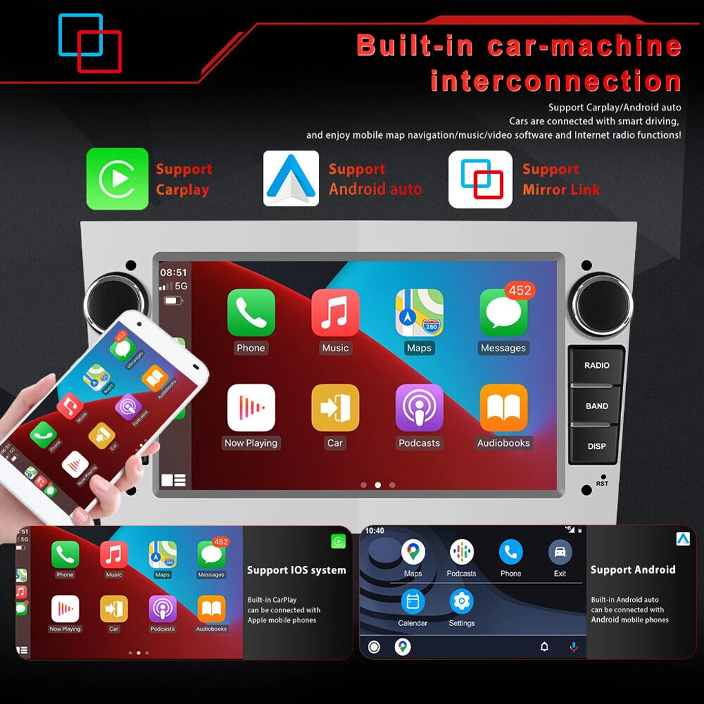 

For Vauxhall/Opel Astra Corsa For Apple Carplay Car Radio Stereo GPS NAVI Android 14 Car Screen Automotive multimedia