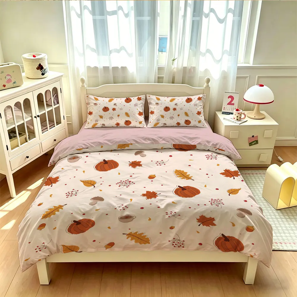 3pcs 90g polyester autumn decorations featuring pumpkin, maple leaf mushroom patterns soft comfortable home decoration