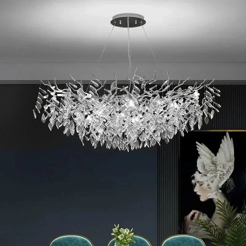 Luxury Modern Crystal Ceiling Chandeliers Pendant Lamps Dining Table Living Room Bedroom Home Decor Led Lights Hanging Fixture
