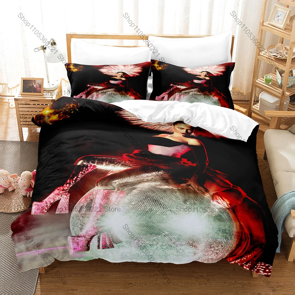 Cool Metallic Gold Vintage Stage Neon Disco 3Pcs Bedding Set Duvet Cover & Pillowcases Glam Music Home Textile
